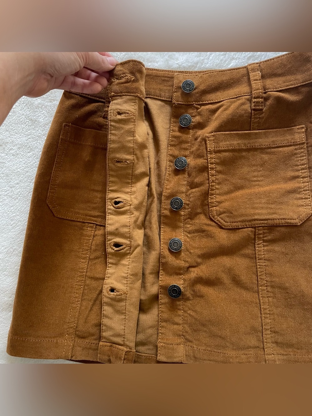 Mudd Corduroy Button Up Mini Skirt size 0 - Picture 3 of 11